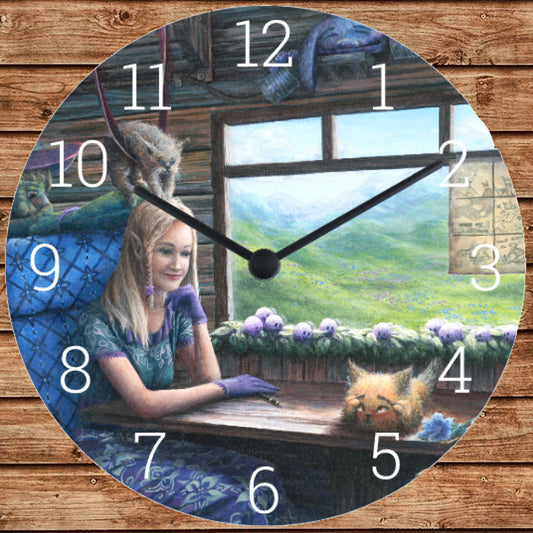 Clock with a print of my painting 'The princess who decided to give advice about love'