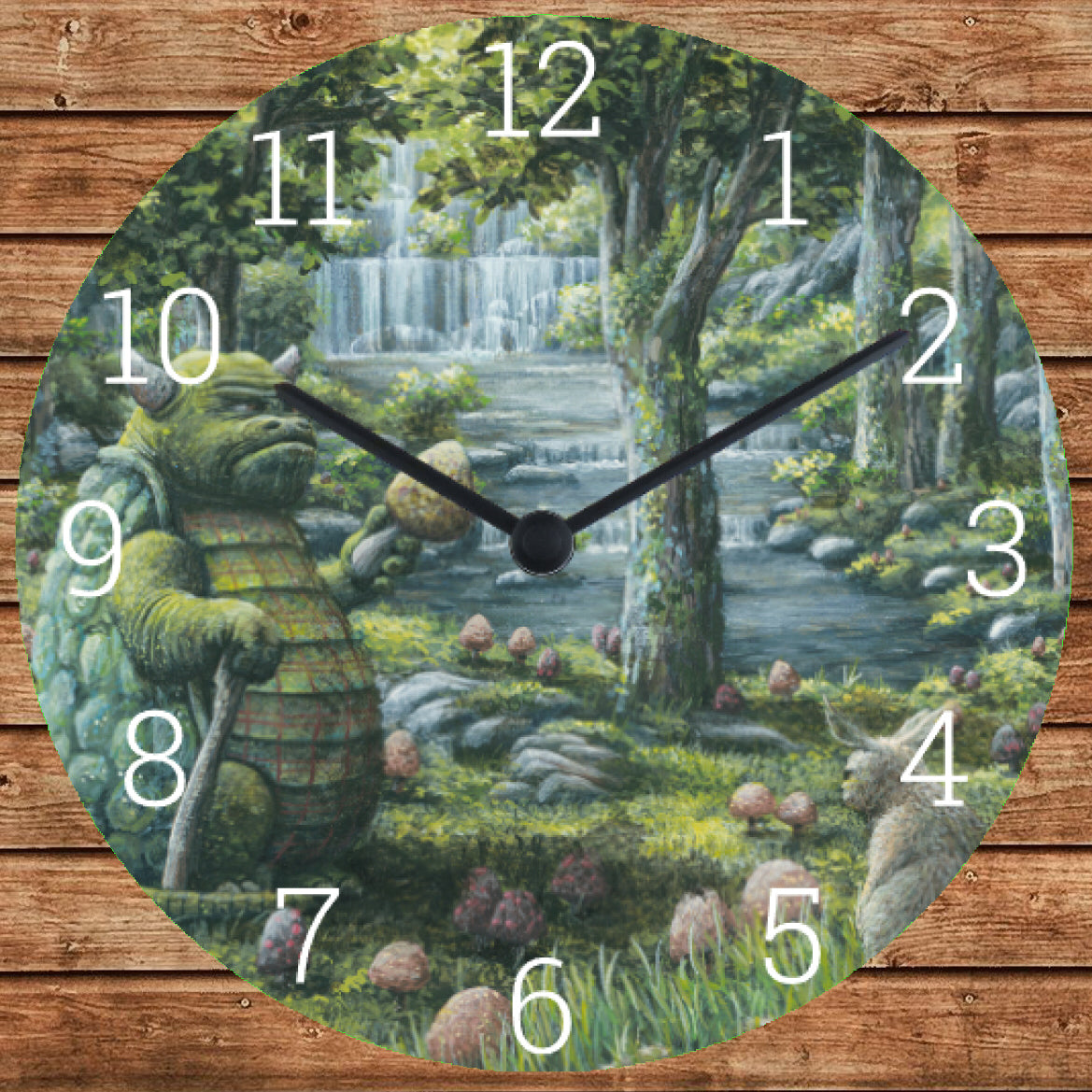 Mystical wall clock: hours of enchantment with my painting 'Kwakkulus the food expert'