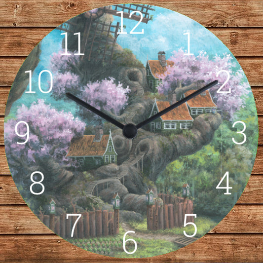 Mystical wall clock: hours of enchantment with my painting 'Spring'