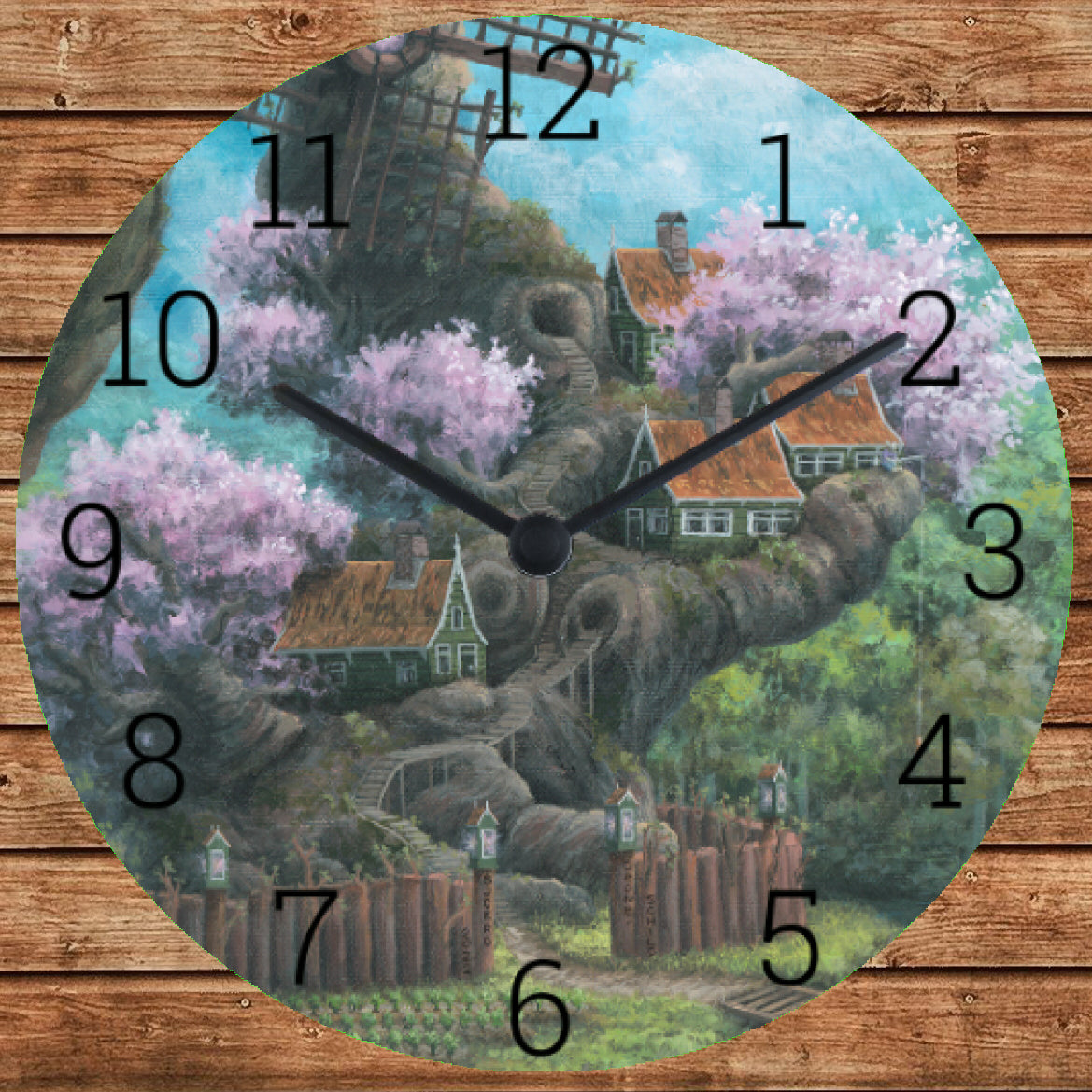 Mystical wall clock: hours of enchantment with my painting 'Spring'