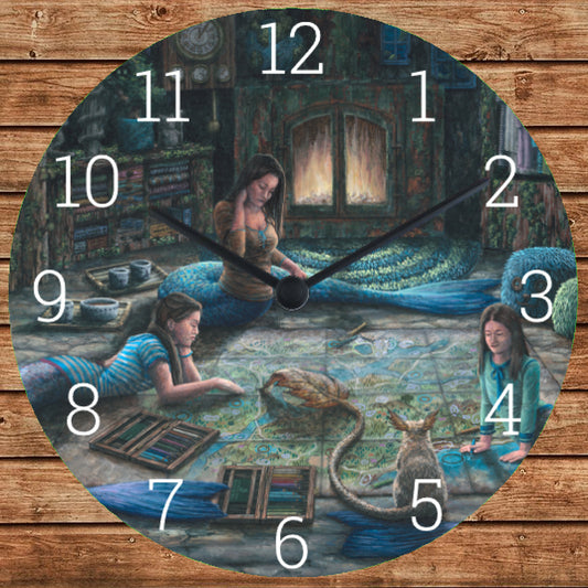 Mystical wall clock: hours of enchantment with my painting 'The forest creature that seemed to know the entire forest from the top of his head'