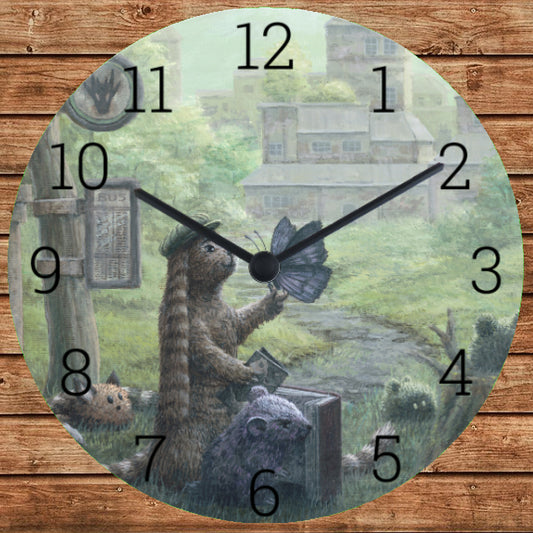 Mystical wall clock: hours of enchantment with my painting 'Witse the wiseweasel'